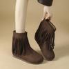 Retro Brown Ankle Boots Women Autumn Suede Leather Designer Shoes Fashion Tassel Casual Boots Ladies Western Cowboy Boots Women