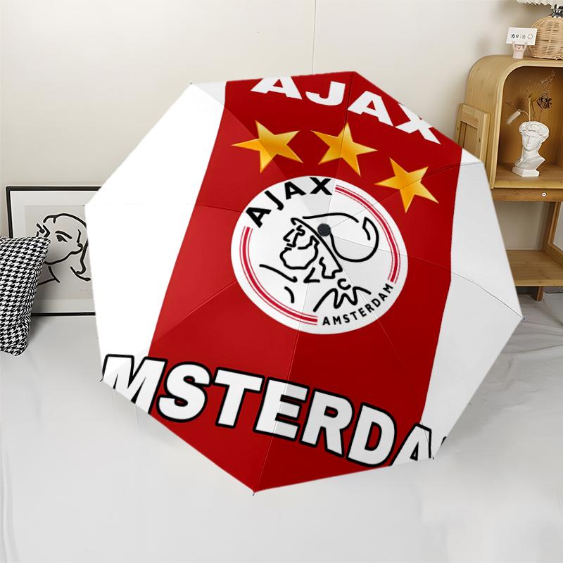 AFC Ajax Print Automatic Umbrella, 8 Rib Iron Frame, Plastic Handle, Suitable for Outdoor Travel &Daily , Ideal Gift