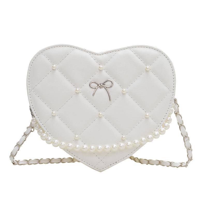 Japanese Sweet Girl Wind Pearl Love Bag Women's 2025 New Niche Mini Diamond Chain Shoulder Messenger Bag