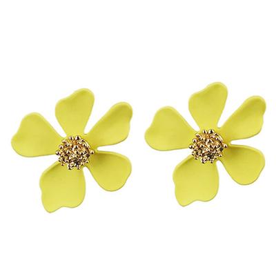 1 Pair Women Girls Daisy Earrings Nightclub Exaggeration Flower Petal Hip Hop Ear Jewelry