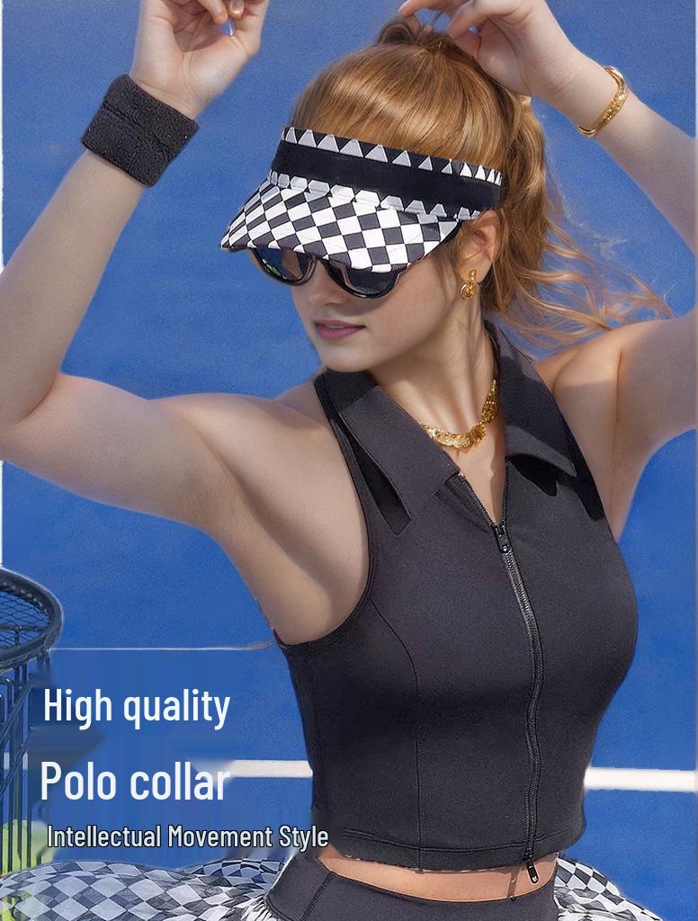 Women's Quick-Dry Sleeveless Polo Tennis Vest - Comfortable Athletic Top for Golf & Fitness