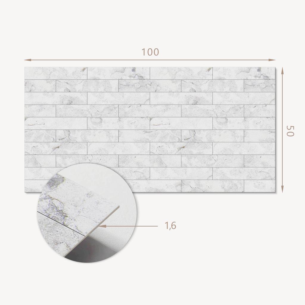 Self-adhesive Vinyl Flooring with Graphics for the Kitchen 100x50 Cm, Marble-like Pattern