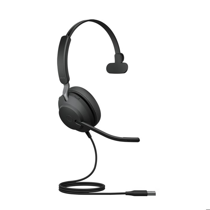 Casque mono - jabra - evolve2 40 - usb-a - réduction du bruit - 3 microphones - 37h autonomie