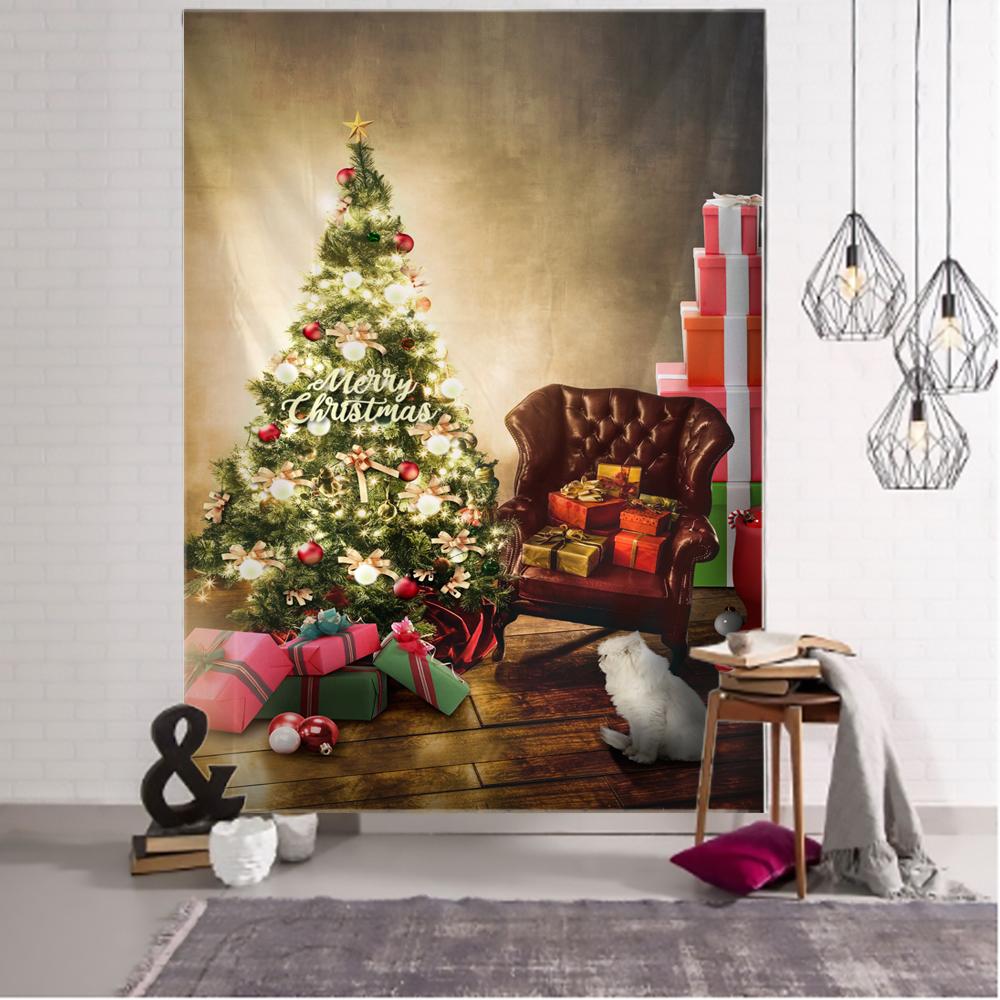 Weihnachtsbaum Home Decor Tapisserie Weihnachten Wandbehang Szene Wohnzimmer Zimmer Wand Dekor Hintergrund Tuch Tapisserie