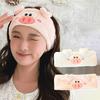 Kawaii čelenka do lázní, na líčení, mytí obličeje, na párty - Roztomilá prasečí čelenka do vlasů do sprchy, pro kosmetiku, péči o pleť, měkké obličejové čelenky
