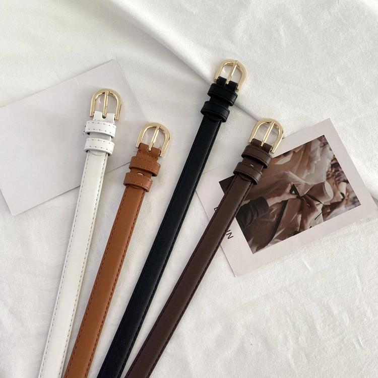 Vintage kožený pásek pro ženy Stylový džínový pásek Letní nezbytnost Všestranný tenký dekorační kalhotový pásek Ideální pro každodenní nošení