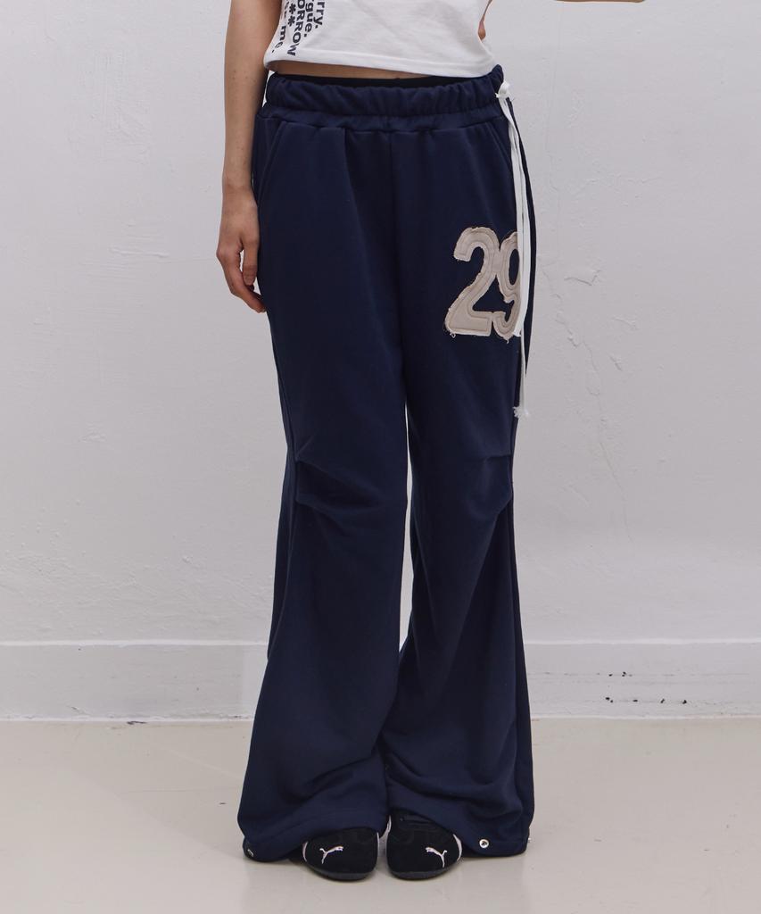 Ebeulisi 29 Patchwork Pintuck Sweatpants (Navy)