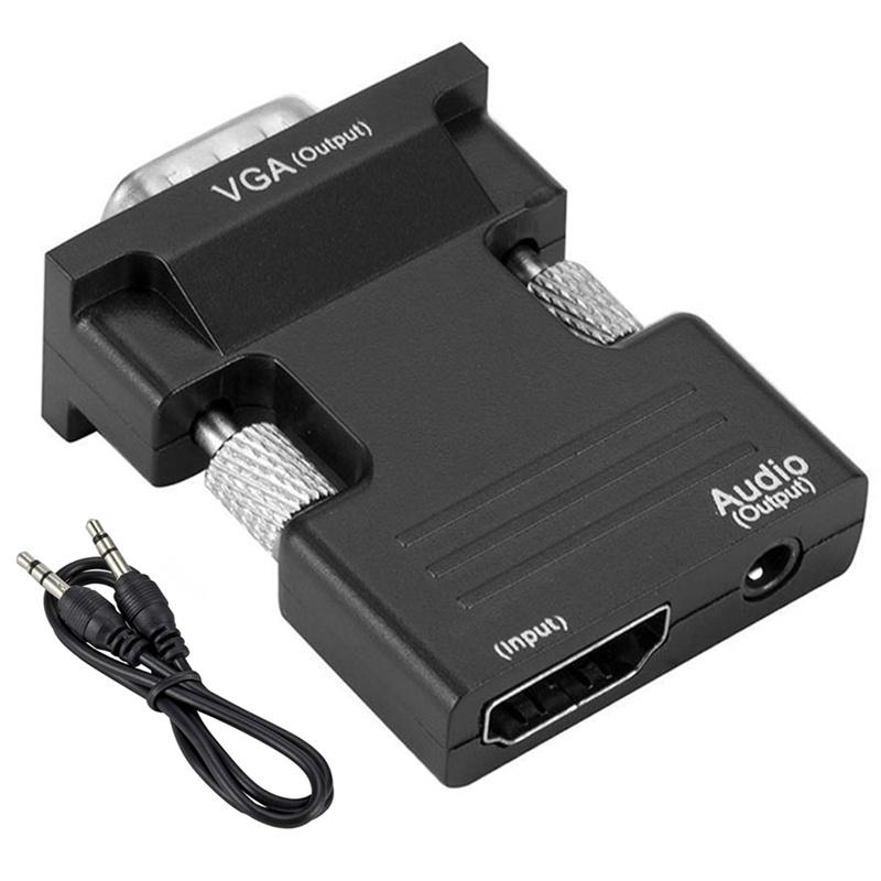 HDMI-compatible To VGA Adapter Converter 1080P 3.5mm Audio Jack Video Audio Cable For TV Box PC Projector Monitor Display Port