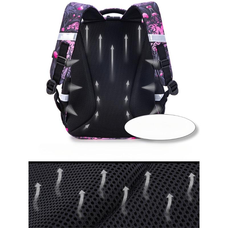 Cartoon 3D Tierprint Schulrucksack für Mädchen Klasse 1-3 Orthopädischer Grundschulrucksack