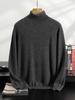 Men's High Neck Cashmere Sweater - Solid Color, Long Sleeve Knitwear for Casual and Business Wear