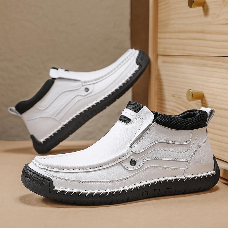 38-48 Herren Retro Freizeitschuhe, Große Größen Handgemachte Echte Leder Freizeitstiefel Knöchelhohe Stiefel