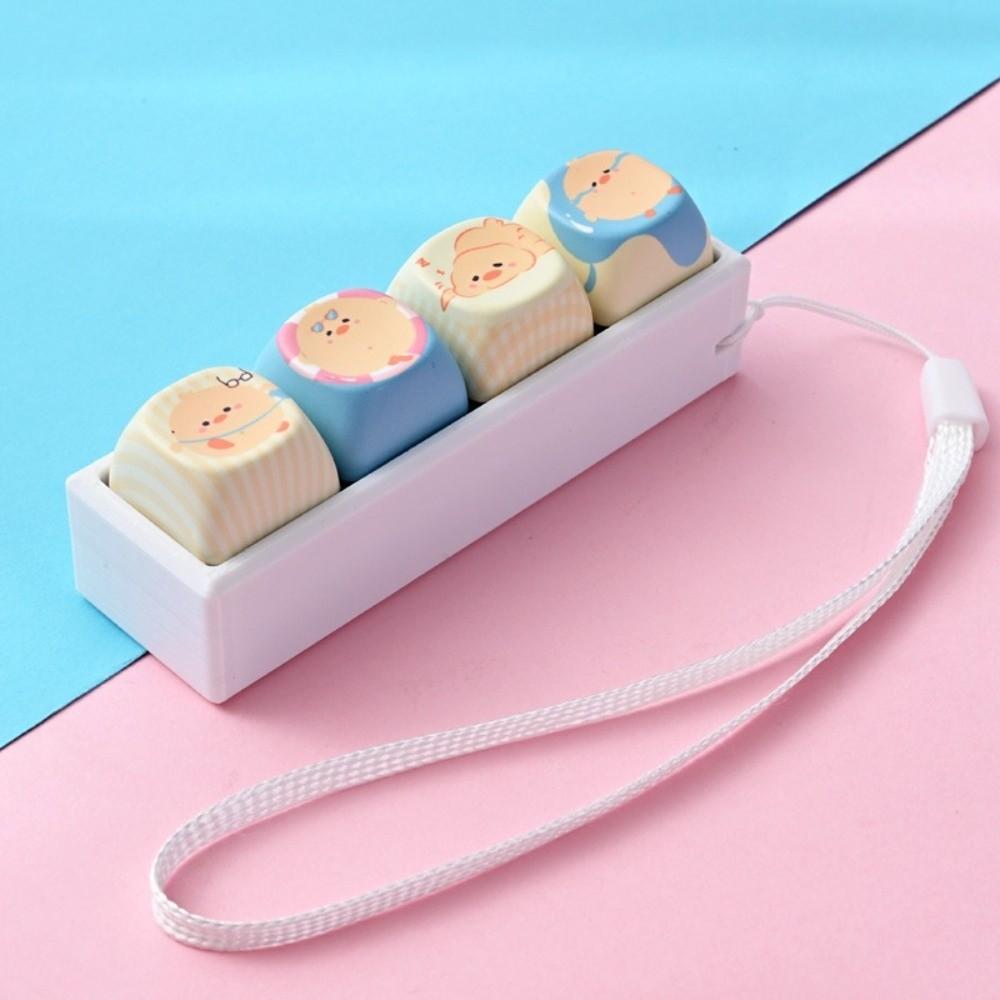 Cute Cat Keycap Fidget Keychain Mini Keycap Finger Button Press Toy Keychain Gift for Adults