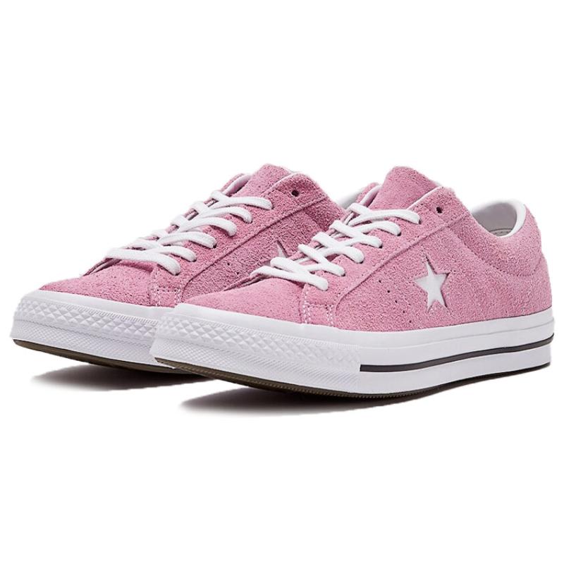 Converse One Star OX Lightweight Slip-Resistant Low Top Skate Shoes for Men and Women Pink White