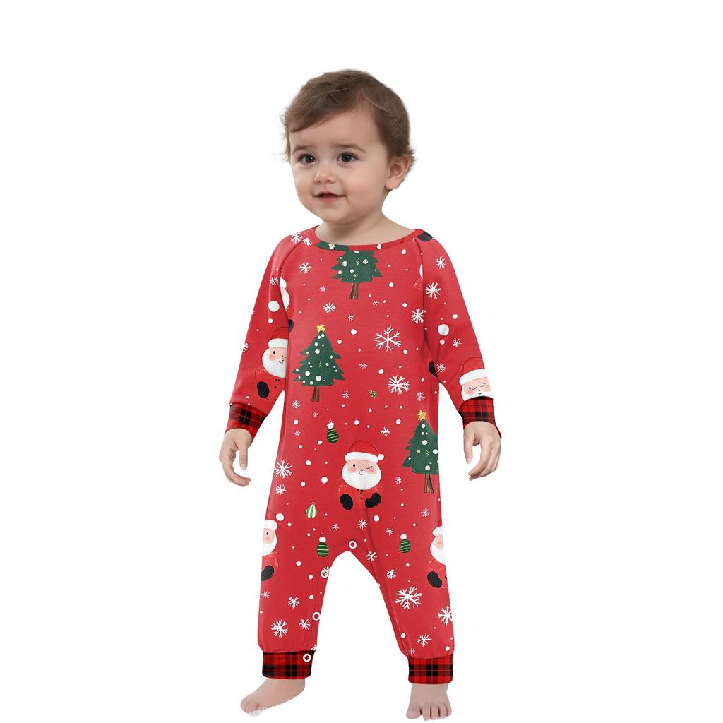 Christmas Prints Family Matching Long Sleeve Tops+Pants Set Family Matching Sets