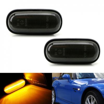 Smoked Lens Amber LED Front Fender Side Marker Light Kit For 2000-09 Honda S2000