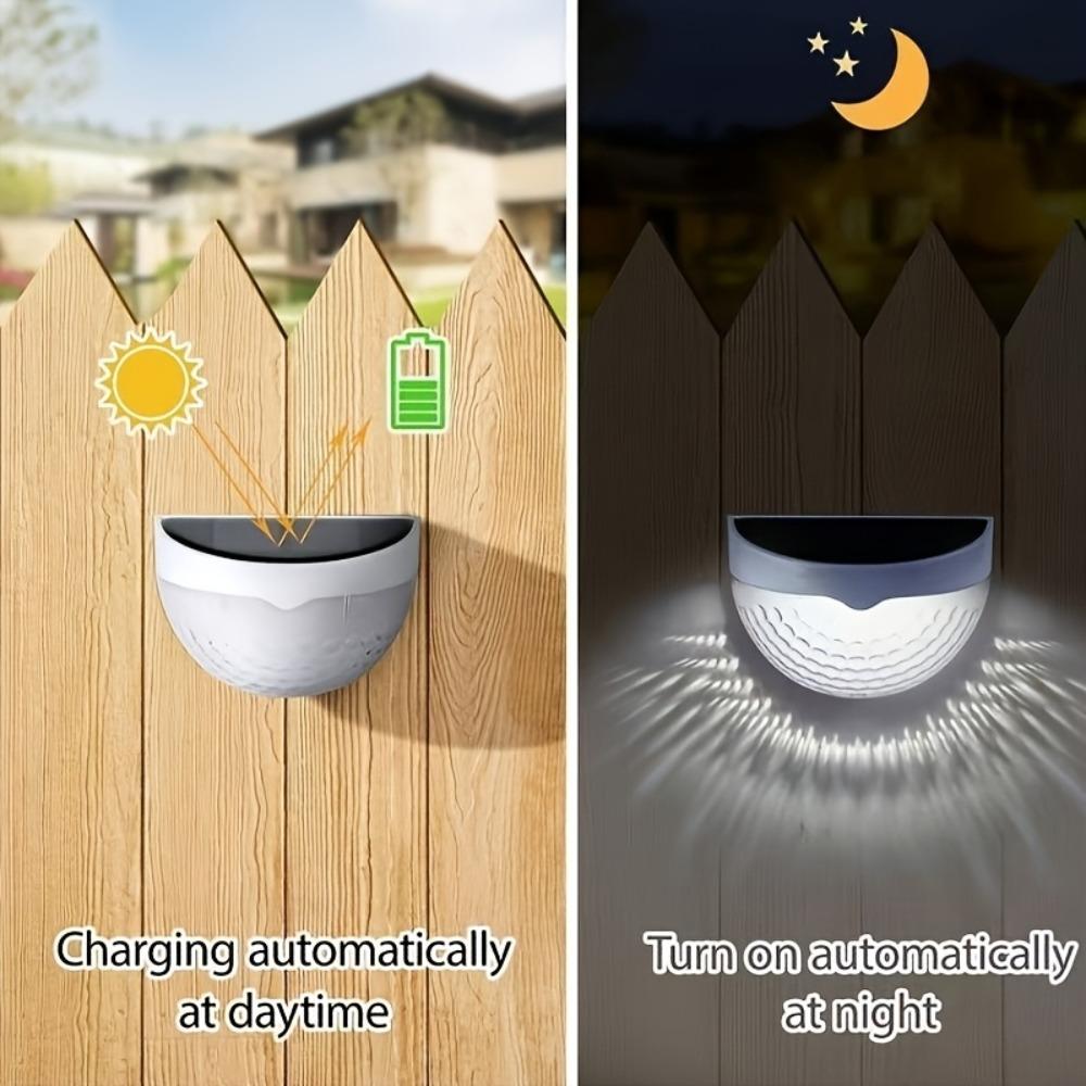 Solar Deck Lights,Solar Powered Fence Lights Dusk To Dawn LED Wall Light Outdoor Lighting Decoration for Step Yard Stair Patio Garden Warm Light