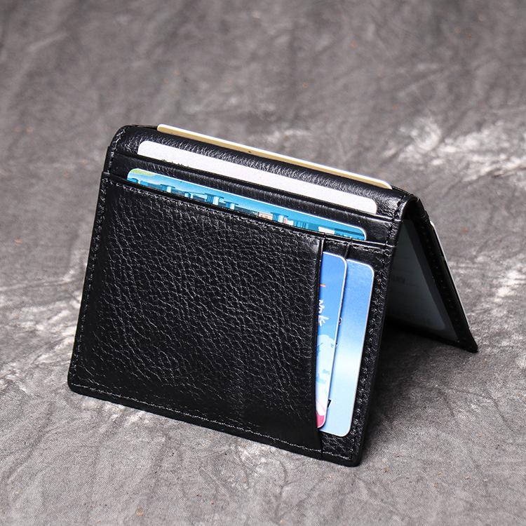 Men S Genuine Leather Card Bag, Gift, Multi-Card Holder, First-Layer Cowhide Driver S Id Bag. чёрный