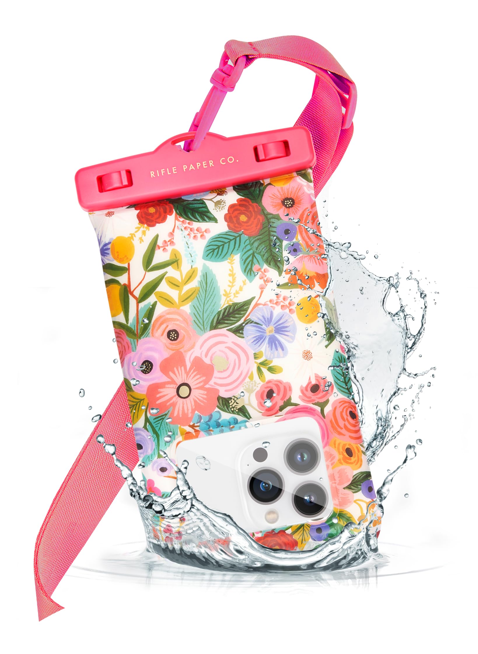 

Rifle Paper Пыле- и водонепроницаемый водонепроницаемый плавающий чехол IP68 для смартфонов до Garden Party RP051308 Co. (Высший рейтинг) 6.7 дюймов, Розовый,