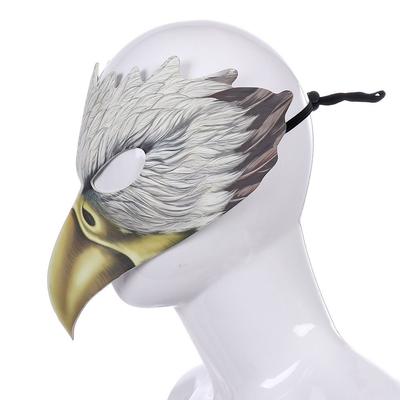 PU Leather Halloween Eagle Mask Handmade with Elastic Belt Animal Cosplay Mask Headgear Realistic Masquerade Face Masks