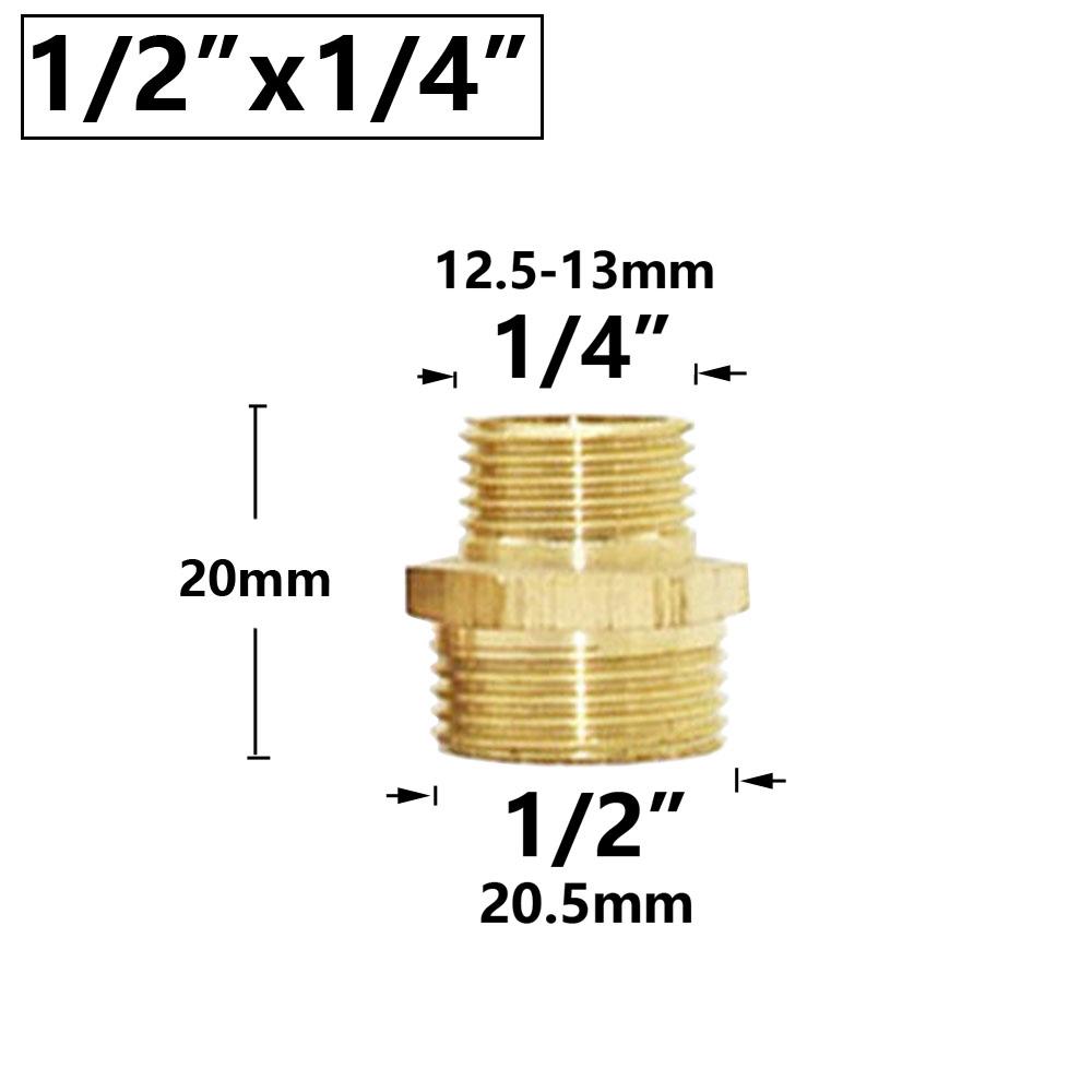 Brass 1/4" 1/2'' 3/4'' 3/8" 1" Male Female Refering Thread Connecter Copper Transition Coupling Adapter Garden Watering Fittings