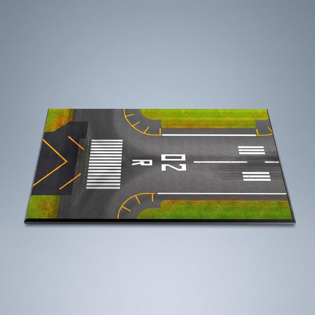 Airport Landing Strip Diorama 1:400 Scale Base Wooden