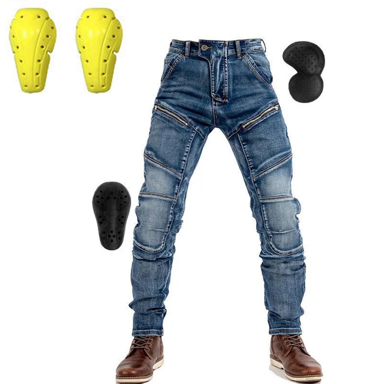 

Мотоциклетные джинсы с регулируемыми наколенниками и штаны для езды на мотоцикле XXXXL чёрный