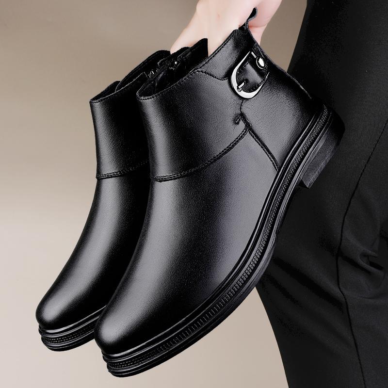 2024 Уличная Мужская Повседневная Обувь Высокого Качества Мужские Зимние Плюшевые Снежные — фото 4