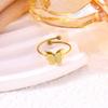 Frosted Double-layer Butterfly Adjustable Ring