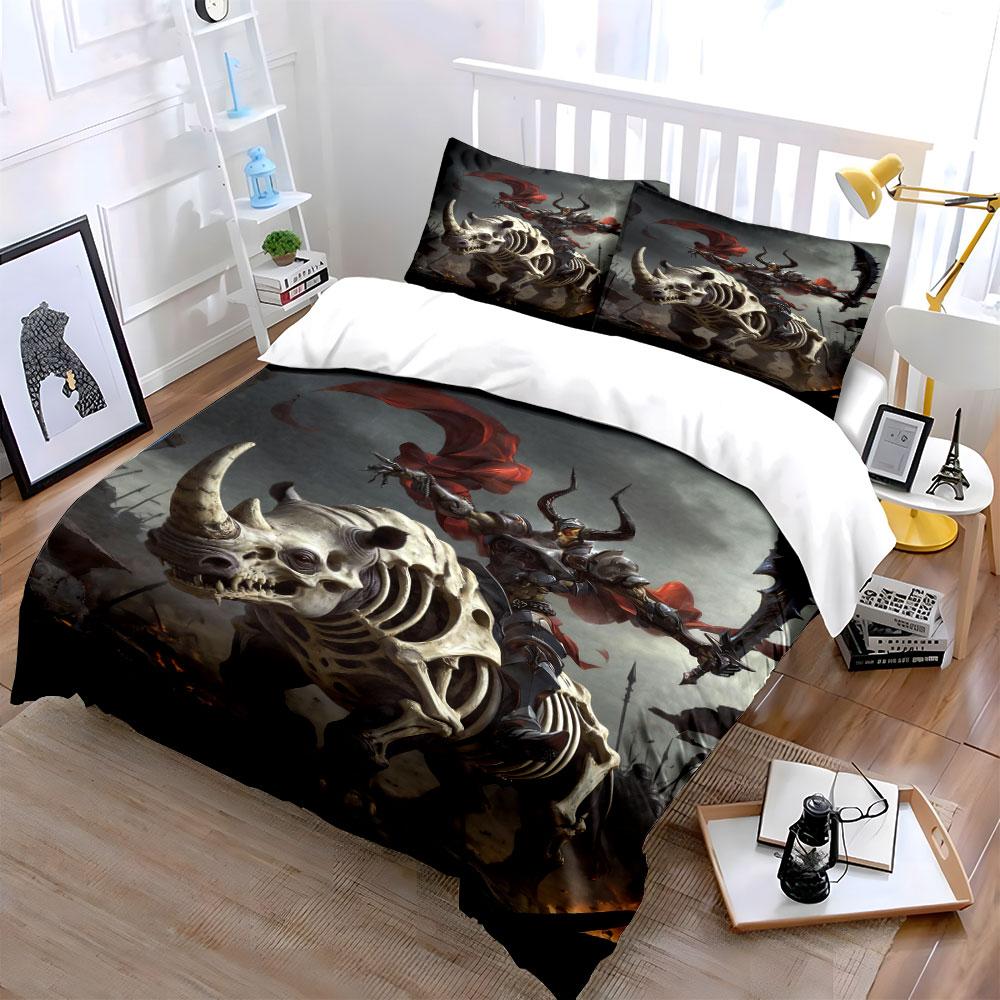 Skeleton beast and warrior. Bedding sets Duvet cover sets Duvet covers Pillowcases(1 * Duvet Cover 2 * Pillowcases, without duvet insert)