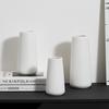 Nordic White Minimalist Ceramic Vase for Dried Flowers - Modern Hydroponic Decoration for Living Room or Dining Table.