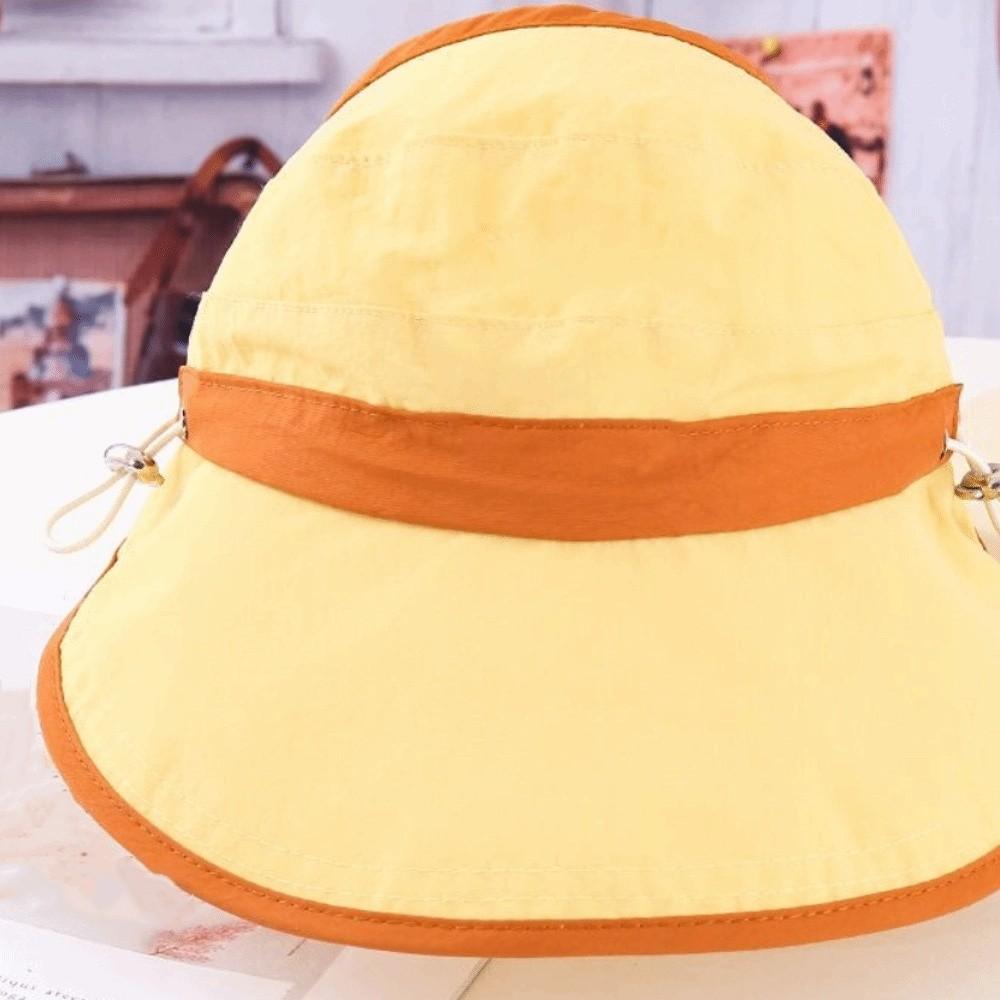 

Quick-dry Summer Kid Sunhat Korean Style Children s Empty Top Cap Candy Color Bucket Hat Girls жёлтый