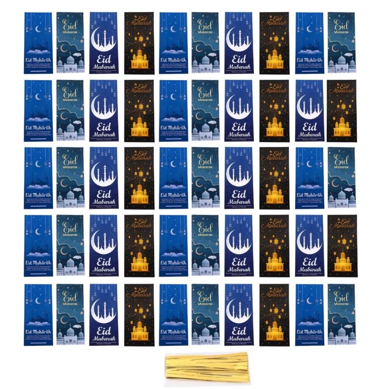 

50pcs Eid Cookie Bag Candy Bag with Twist Tie for Various Gift Wrapping Bag Unique Decorations 1