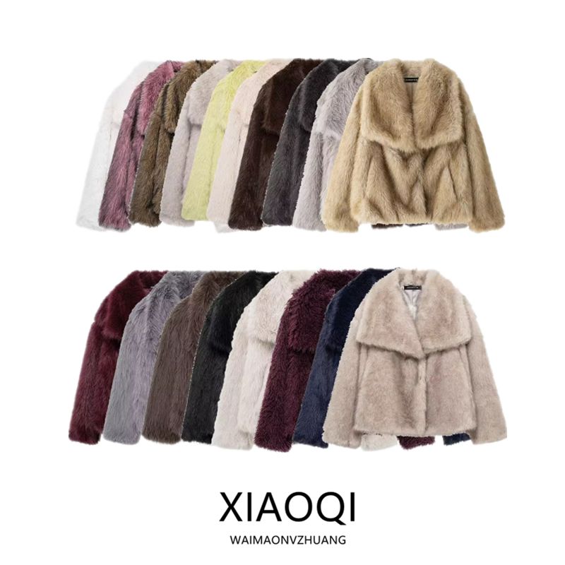 Western Style 2023 Autumn and Winter New Women Clothes Versatile Artificial Fur Effect Short Coat 4360240 712