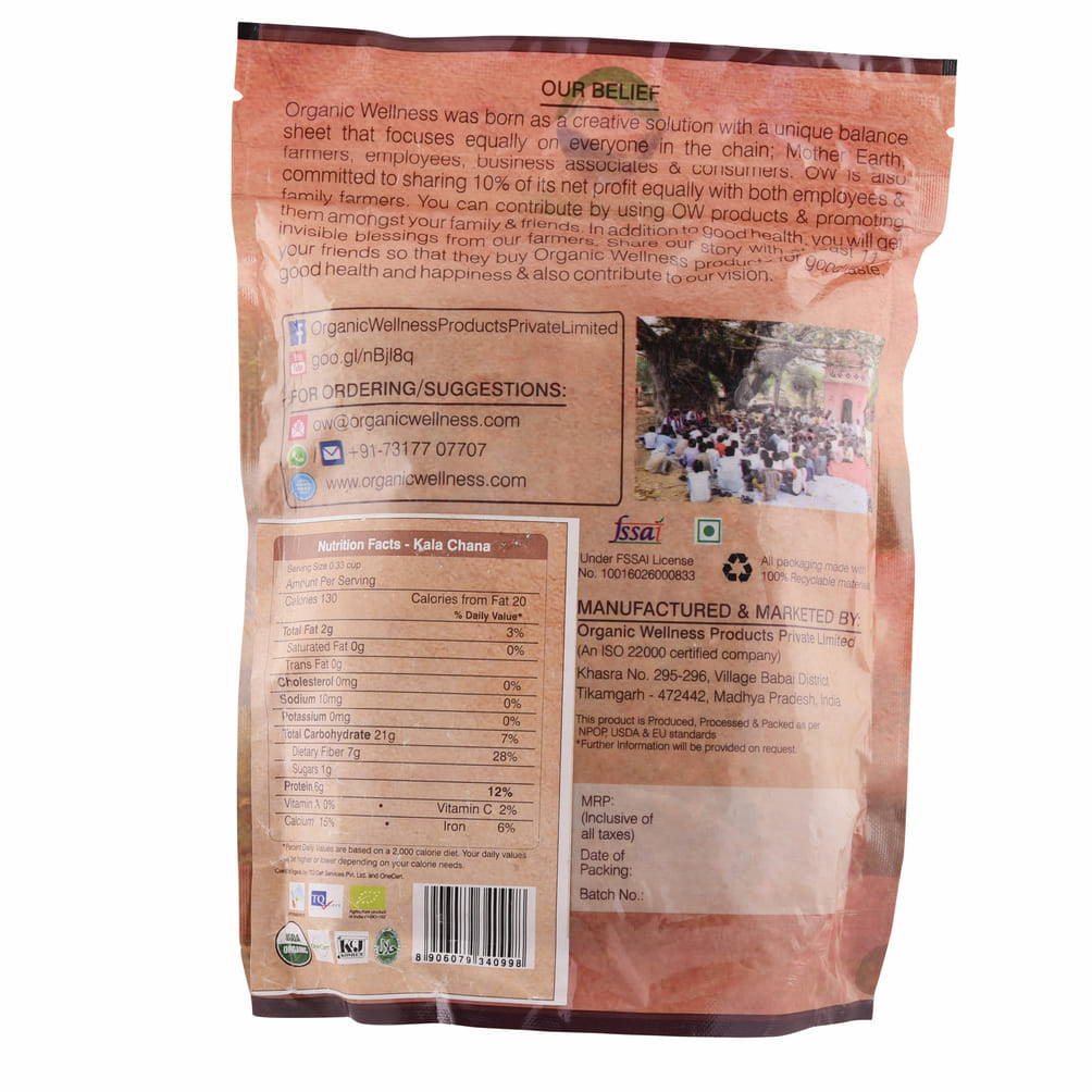 Cala Chana (black Chickpea) (450 G), Kala Chana Organic Wellness