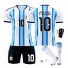 Kids Sports Equipment 2526 Argentina Home 10 Messi Soccer Jersey Blue/White