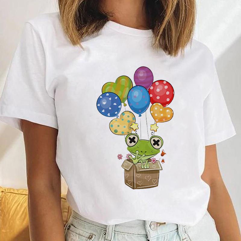 Women Basic Fashion Funny Print Fashion Short Sleeve Summer Lady White Tops Creative Womens Clothing Tee Female T Shirt