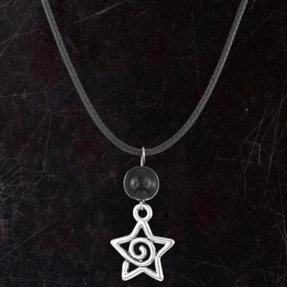 Personality Hip-hop Geometric Silver Color Vortex Five-pointed Star Pendant Necklace for Women Retro Collar Chain Jewelry Gifts