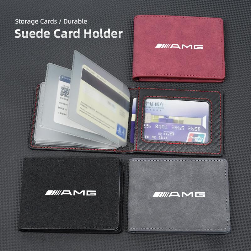 New Driver License Holder PU Leather Card Bag Stickers For Mercedes Benz AMG A B C E G CLA GLA W211 W214 W205 W203 W204 W206W220