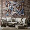 Bohemian Tapestry Wall Hanging Aesthetic Room Decor Vintage Floral Backdrop Large Wall Art Home Textile Dorm Decor Festival Back