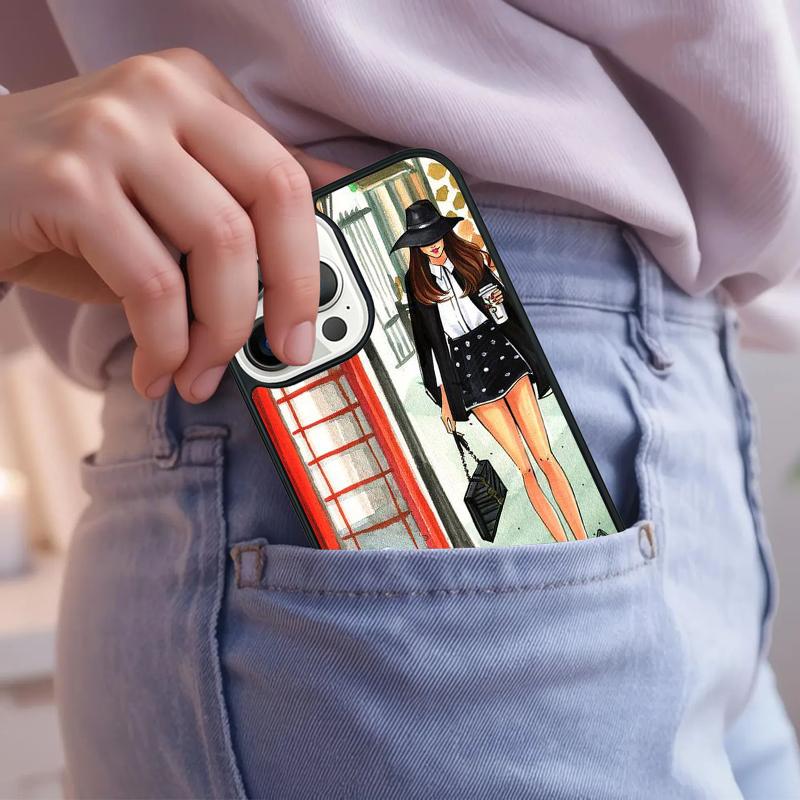 Harrods shopping girl Phone Case For iPhone 17 Air 15 16e 14 13 Pro Max Coque 12 11 Pro Max PLUS cover