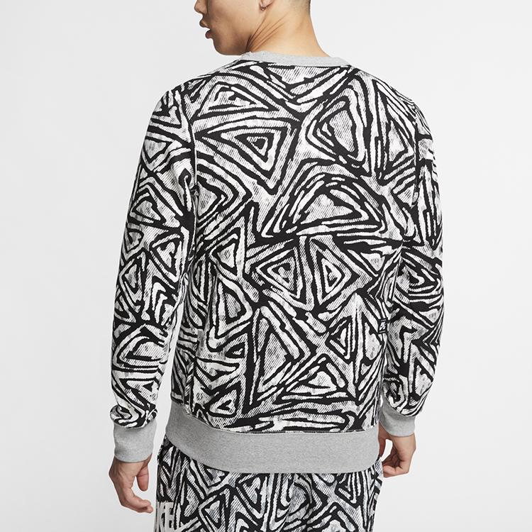 Nike SB Print Skateboard Crew Neck Sweatshirt Men Tops Dark-Hemp-Grey BV8349-010