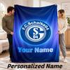 Schalke 04 FC Personalisierte Flanelldecke Benutzerdefinierter Name Text Weiche Überwurfdecke Heimdekoration