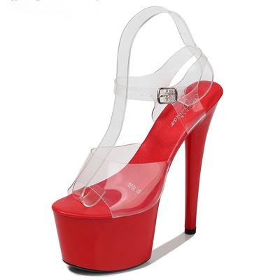 16,5 cm Super High Heel Stiletto Sandalen Dicke Plateauschuhe Plus Size Sandalen Partyschuhe