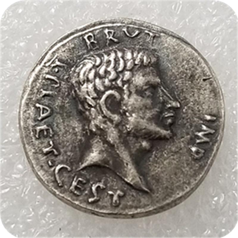 Antique Roman Commemorative Silver-Plated Brass Coin, Approx. 3.5g Copper
