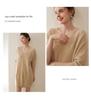 Women's 100% Cashmere Round Neck Long Knit Dress - Thickened Loose Fit for Autumn/Winter, Over-the-Knee Style.