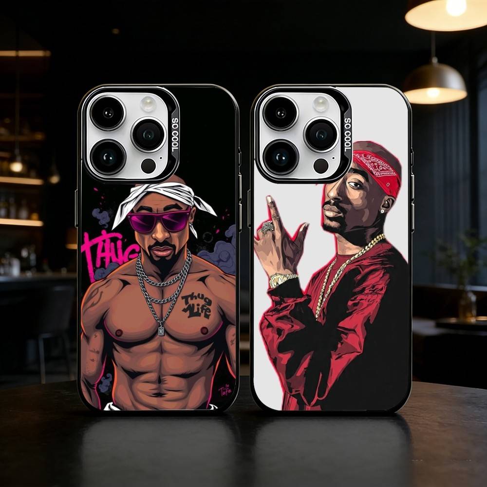 Rapper 2pac Tupac Yinuoda Phone Case For iPhone 17 16 15 14 13 12 11 Pro Max Plus Silver Matte Black Cover