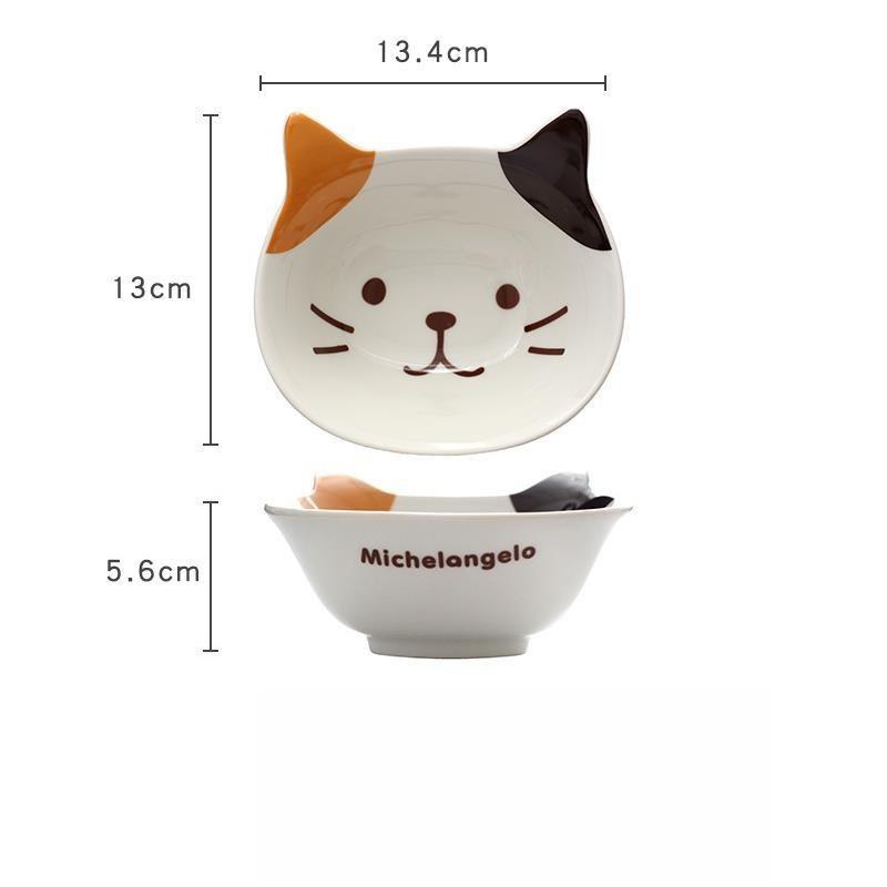Japanese Cute Cat Dish Creative Ceramic Seasoning Dish Porcelain Dipping Saucer Plate Snack Plate Kitchen Supplies Tableware