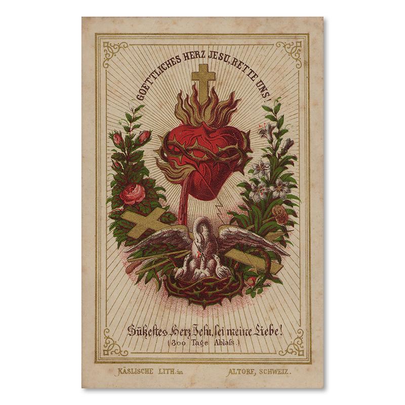 Vintage Sacred Heart of Jesus Poster Abstract Religion Canvas Painting Retro Flower Wall Art Picture For Home Decoration
