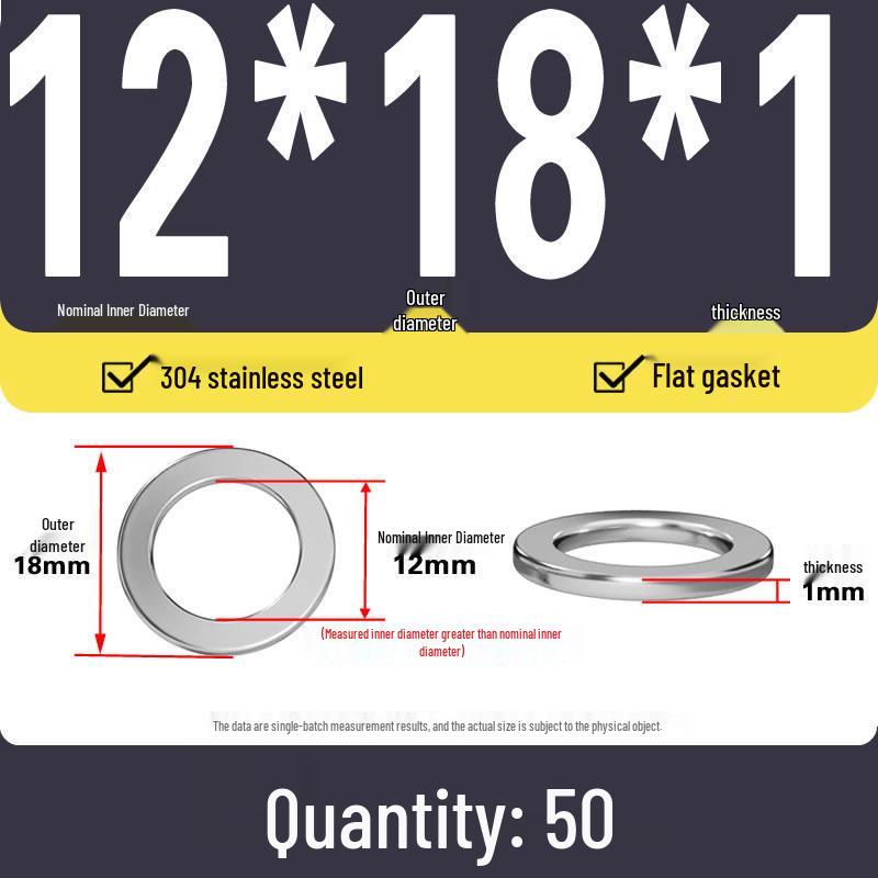 Plochá podložka z nerezové oceli 304 pro nastavení vůle hřídele (0,1/0,2/0,3 mm)