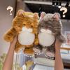Fat Soft Cat Plush Doll with Cute Pattern Weighted Particle Sitting Design Parent-Child Game Toy for Children's Room Decoration